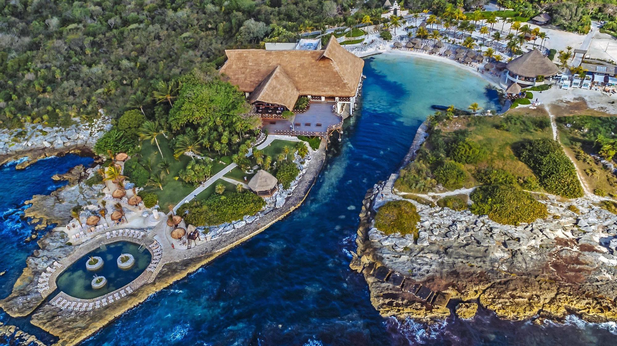 Occidental At Xcaret Destination Hotel Xcaret Park Luaran gambar Aerial view of the lazy river